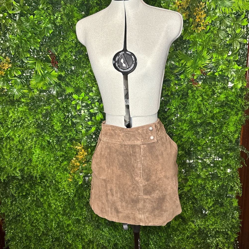 Blank NYC Tan Suede Mini Skirt